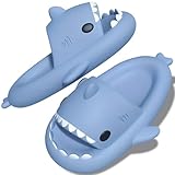 TOPALL Ciabatte Squalo,Pantofole Squalo Donna Uomo, Ciabatte Casa Simpatiche Vertenti,Antiscivolo Morbide Pantofole per Inter ed Piscina Mare Doccia Bambina/Ragazzo/Unisex Estive(Bleu,34/35)