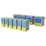 vhbw 10x cartucce compatibile con Epson Stylus Color 1160, 1520, 400, 440, 460, 480, 500, 580, 600, 640, 660, 670, 740 stampante (compatibile)