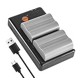 DSTE 2PCS EN-EL3E ENEL3E (2200mAh/7.4V) Batteria Caricatore Compatibile per Nikon D30 D50 D70 D70S D90 D80 D100 D200 D300 D300S D700