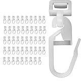 SSKHE Ganci Per Tende Bianchi, Ganci di Ricambio per Tende Pratici per Tende in Plastica per rotaie di tende Sostituto di Ganci Scorrevole Durabili per Volvo, Man e Iveco (50 pezzi)