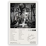 RXlinquial Purpose Albums Poster Justins% Poster musica su tela stampa artistica da parete decorazione per la casa decorazione da parete per fan regalo - 30,5 x 45,7 cm - senza cornice, stile-10