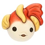 THUN Formella 3D Pesce Rosso e Giallo Piccola, Ceramica, Collezione Mare da Amare, 10,8 x 10,4 x 3,8 cm