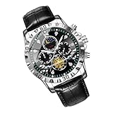 Orologio meccanico – Elegante orologio cronografo – Orologio meccanico impermeabile, timer personale multifunzionale per uso quotidiano, Nero , Refer to description, Unisex