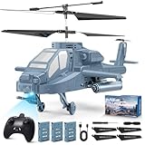 Charmofun Elicottero Telecomandato, 2.4Ghz Elicottero Radiocomandato con Luce e 3 batterie, 40 Minuti di Volo, 3.5 Canali Elicotteri RC, Aereo Telecomandato Regalo per Bambini da 8+ Anni (Blu)