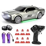 BuzzoXerex RC Drift Car 1:20 Macchina Telecomandata, 4WD Telecomando Auto con Fari da Lavoro, RC Drifting Auto per adulti e bambini (Grigio)