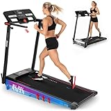 FITFIU Fitness MC-100 - Tapis Roulant Pieghevole, 2 Inclinazioni, Display Interattivo, Altoparlante Bluetooth, 12 Programmi, Connettività con App KINOMAP, per Casa/Ufficio