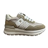 Keys Sneaker Casual in Pelle e Mesh Fondo Bicolor K-10571 Bianco Beige (Bianco, Sistema Taglie Calzature EU, Adulto, Numero, Media, 39)
