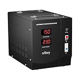 NJOY Alvis 5000 Stabilizzatore di Tensione 5000VA AVR 3000W Monofase Display Digitale Uscita a Morsettiera 3000 Watt Dispositivo di Protezione di Tensione 230V