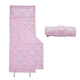 Nap Mat per Bambini con Cuscino e Coperta Rimovibili, Grande Extra Spesso 2 in 1 Sacco a Pelo Pieghevole per Ragazze, Nap Mats per Asilo Nido e Campeggio Unicorno