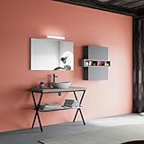 Kiamami Valentina Mobile bagno industrial cavalletto metallo 100cm, top beton e lavabo | Lagos