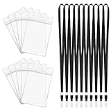 Vicloon 10 Pezzi Cordino con Porta Badge Cordini Cinghia da Collo e ID Carte Porta Badge Verticale Impermeabili per Chiavi, Documento e Badge (12 * 7.5cm)