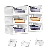 Avilia - Set di 3 Organizer Armadio in Plastica Richiudibili e Impilabili - Cassettiera Salvaspazio da Cucina, Bagno e Camera da Letto, Multiuso e Resistenti (3)