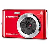 AGFA Photo - Fotocamera digitale compatta con sensore CMOS da 21 Megapixel, zoom digitale 8x e display LCD, colore rosso