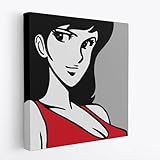 Quadro Margot Lupin Riproduzione Artistica - Quadro su tela pronto da appendere con kit montaggio incluso arredamento casa e ufficio - 100x100cm