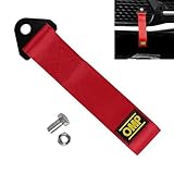 Corda per Rimorchio in Nylon,Fune di Traino Universale Racing,Cinghia di Traino da Corsa ad Alta Resistenza,Cinghie per Rimorchio da Corsa,Gancio Traino in Tessuto 1 Pezzi Rosso Tokaneit