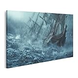 islandburner Quadro su tela navi nella tempesta in alto mare per soggiorno marinai ristorante immagini murali poster