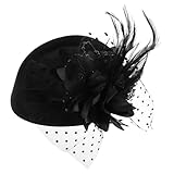 JSMTKJ Cappello Fascinator Vintage Elegante | con Fiori e Piume | Fascinator per Matrimoni, Cerimonie, Feste e Compleanni | Stile 20's 50's per Capelli
