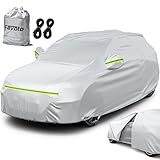 Favoto Telo Copriauto Felpato Invernale Impermeabile Telo per Auto da Esterno per Crossover/Full Size/Mid-Size SUV, Realizzato in PEVA+Cotone con Zip Laterale, Anti Acqua Polvere Neve Sole Freddo