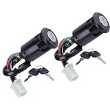 2 Pz Moto Interruttore a chiave di accensione a 4 fili per 50cc a 250cc, Compatibile con Taotao, Sunl, Quad, Dirt Bike e Scooter Elettrici, blocchetto chiavi moto Include 2 Chiavi