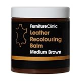 Furniture Clinic Balsamo Ricolorante per Pelle in 16 Colori Colore Marrone Medio Nutriente, Ripara, Rinnova Pelle Assorbente Sbiadita, Usurata, Graffiata- Divani, Sedili Auto, Scarpe, Borse, Giacche