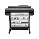 HP DesignJet T650 24 da 61 cm (5HB08D), Stampante Grandi Formati, Plotter, Standard A4-A1, 81 Stampe A1/h, Wi-Fi, Ethernet, USB, 2400x1200 dpi, Metallo riciclato, Garanzia 2 Anni, HP Click, Nero