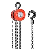Paranco a catena manuale con gancio robusto, altezza di sollevamento 1 T 3 m, rosso, DEWINNER