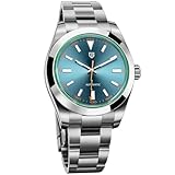 Pagani Design PD1733 Uomo Orologi Automatici 40MM Meccanici da Polso Vetro Zaffiro Verde AR rivestito NH35A Impermeabile (Blu)