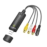 Logilink VG0030A - USB 2.0 audio/video Grabber, 3 x RCA + miniDIN5 (S-Video) per Windows 7/8/10/11, Mac OS 10.7 o superiore, Android 5.0 o superiore