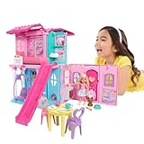 Barbie - Chelsea Casa a Scomparsa, set con 5 aree di gioco e scivolo, mini bambola Chelsea, cagnolino e 15 accessori a tema inclusi, giocattolo per bambini, 3+ anni, JFW49