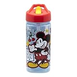 Stor Borraccia riutilizzabile quadrata con cannuccia incorporata da 510 ml di Topolino