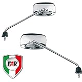 COPPIA SPECCHIETTI RETROVISORI PER SCOOTER PIAGGIO BEVERLY 250 2006 CROMO CROMATO FAR