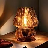 Generico Lampada da Tavolo Vintage a Forma di Fungo | Vetro Traslucido Murano, Dimmerazione Progressiva, Design Mid-Century per Camera e Soggiorno (1)