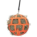 Holland Animal Care Slowfeeder per fieno Fun&Flex Ø 22 cm – Mangiatoia per cavalli – Adatto agli animali da pascolo – Rete per fieno per cavalli – Fino a 1 kg di fieno – Arancione