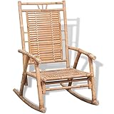vidaXL Sedia a Dondolo da Esterno Giardino in Bamboo Relax Poltrona Oscillante