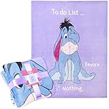 Disney Eeyore Coperta Pile Simpatica, Plaid Divano Peloso Coperte Calde e Morbide per Divano Letto e Viaggi 150 x 130 cm Regalo Winnie the Pooh (Viola Eeyore)