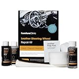 Furniture Clinic Kit di Riparazione per Volanti in Pelle (Nero) - Rimuove qualsiasi Accumulo di Grasso, Ripara Qualsiasi Danno e Ripristina il Colore di Qualsiasi Volante in Pelle Usurata