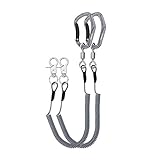 HERCULES Pesca canna da pesca, kayak, guinzaglio per canne da pesca, resistente, per pesca, canne, pinze, canottaggio, pagaie, kayak (confezione da 2 pezzi, colore: grigio, 15 cm)