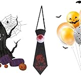 Yaztauho Cravatta Halloween | Farfallino Halloween con Occhio Luminoso | Collare Scheletro Articoli Decorazione Per Donne Ragazze Carnevale Spettacoli Costumi Eventi