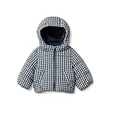 Amazon Essentials x Sofia Grainge Piumino con Cappuccio Idrorepellente Bambini e ragazzi, Blu Marino Avorio Percalle, 9 anni