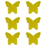 Gentile Ceramiche – Set 6 Farfalla in Ceramica con Calamita (5,5cm) Fatto a Mano, Made in Italy – Bomboniere, Segnaposto, Decorazioni (Giallo Limone)