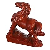 Alipis Statua Di Cavallo In Legno Feng Shui Figura Dello Zodiaco Cinese 8 Cm Decorazione Per Capodanno 2026 Scultura Di Animali In Legno Per Ufficio Scrivania Armadietto Mensola
