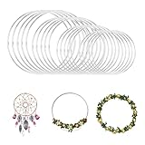 XULIERUX 20 Anelli Metallici Per Artigianato, Anelli Per Acchiappasogni, Anelli Diametro 5/10/15/20cm, Ideali Per Decorazioni Sospese, Anelli Pendenti DIY