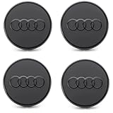 Audi Coprimozzo Originale, Nero Lucido/Opaco, Alluminio, Set da 4, Diametro Interno 55mm/Esterno 61.5mm, per Cerchi in Lega, 85H071006A