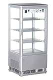 METRO Professional Vetrina Panoramica Refrigerata GGC2078SV, 78 L, 3 Ripiani Regolabili, Illuminazione LED, Argento