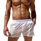 Uomo di Nuotata Costume da Bagno dello Swimwear Trasparenti Tronchi Beach