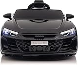 Audi RS etron GT Macchina Elettrica Per Bambini 12V con Auto Elettrica con Cinture di Sicurezza a 3 Punti Porte Apribili e Fari a Led Nero