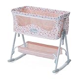 Chicco Culla Next to Me per Bambole, per Bambini da 3 Anni, Culla Giocattolo, Regolabile in Altezza, con Struttura in Metallo e Dettagli realistici, Facile da assemblare, con modalità Dondolo o Fissa