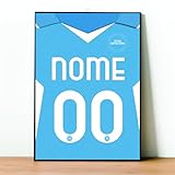 Gadget Tifoso su Pannello in Legno - Decorazione Tifoso Calcio Serie a Personalizzata - Quadro in Legno Interista Milanista Napoletano Foto Regalo - 40x30 cm (NAPOLI)