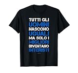 LUMOMIX Maglietta Calcio Iter Regalo Simpatico Uomo Tifoso Interista Maglietta Nero Mezze Maniche S
