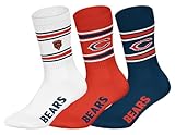 NFL CHICAGO BEARS 3pk Crew Socks - WHT/ORG/NNY - 43/46